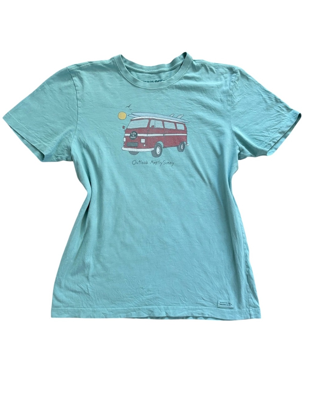 Life Is Good Camper Van Crusher Tee Mostly Sunny Cotton T-Shirt Mens Medium